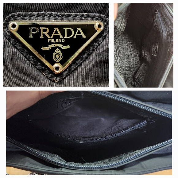 PRADA Black Nylon Tessuto Tote with Leather Thread Chain - Picture 15 of 16